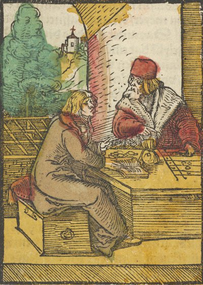 Przypowieść o bogaczu i gospodyni, 2, z Das Plenarium, 1517. autorstwa Hans Schäufelein the Elder
