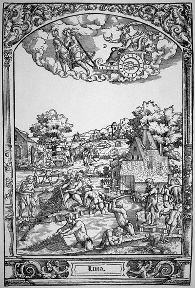 Księżyc (drzeworyt) autorstwa Hans Sebald (School of) Beham