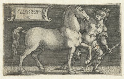 Aleksander Wielki ze swoim koniem Bucefał Alexander Mangnvs (tytuł na obiekcie) autorstwa Hans Sebald Beham