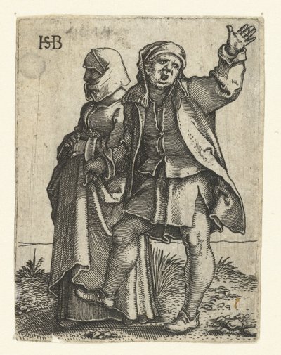 chłopska para Parada weselna chłopów (tytuł serii) autorstwa Hans Sebald Beham