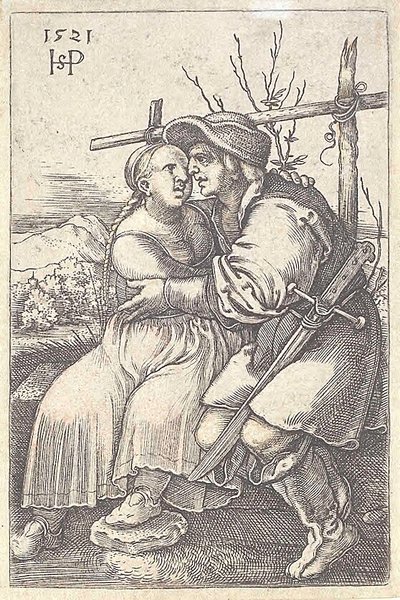 Rolnik i jego kochanka autorstwa Hans Sebald Beham