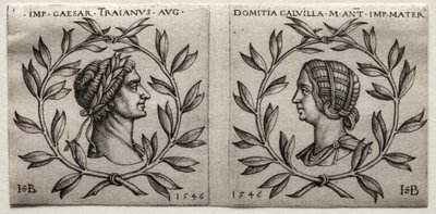 Popiersia cesarza Trajana i Domicji Calvilla, 1546. autorstwa Hans Sebald Beham