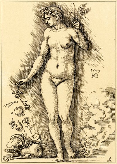 Ceres, rozrzucanie owoców autorstwa Hans Sebald Beham