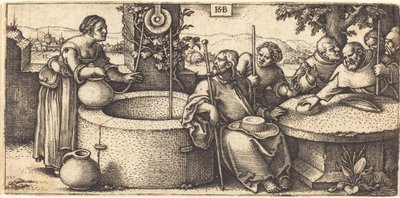 Chrystus i kobieta z Samarii autorstwa Hans Sebald Beham