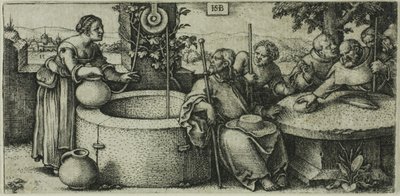 Chrystus i kobieta z Samarii autorstwa Hans Sebald Beham