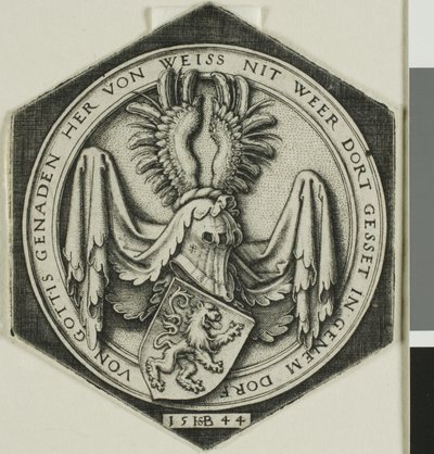 Herb z szalejącym lwem autorstwa Hans Sebald Beham