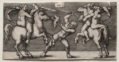 Walka Trzech Mężczyzn, 1546-1547. autorstwa Hans Sebald Beham
