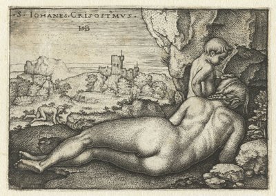 Święty Jan Chryzostom jako pustelnik na pustyni autorstwa Hans Sebald Beham