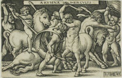 Herkules i centaury, z prac Herkulesa autorstwa Hans Sebald Beham