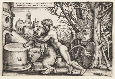 Herkules i lew nemejski autorstwa Hans Sebald Beham