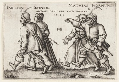styczeń i luty autorstwa Hans Sebald Beham
