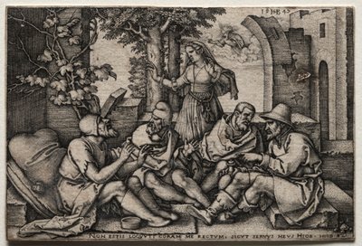 Job i jego przyjaciele. autorstwa Hans Sebald Beham