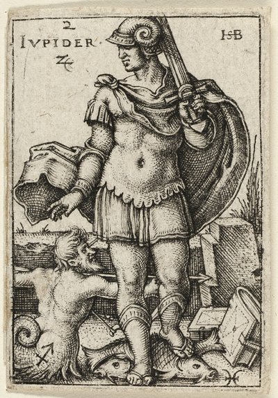 Jowisz, płytka druga z książki Siedem planet z zodiakami autorstwa Hans Sebald Beham