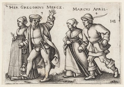 marzec i kwiecień autorstwa Hans Sebald Beham