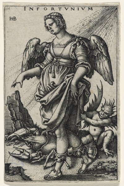 Nieszczęście (Das Ungluck) (rycina na papierze czerpanym) autorstwa Hans Sebald Beham