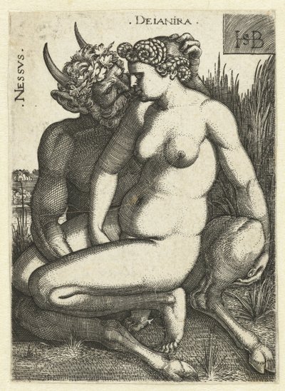 Nessus en Deïnira Nessvs Deianira (tytuł na obiekcie) autorstwa Hans Sebald Beham