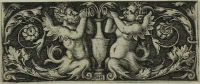 Ornament z dwoma trytonami z czterech winiet autorstwa Hans Sebald Beham