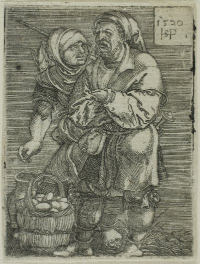 Chłopska para sprzedająca jajka autorstwa Hans Sebald Beham