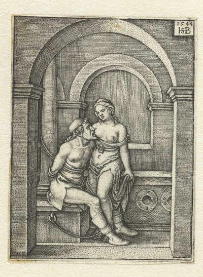 Pero karmi piersią przykuty Cimon w więzieniu Caritas Romana autorstwa Hans Sebald Beham