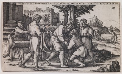 Powrót syna marnotrawnego, z serii "Historia syna marnotrawnego" autorstwa Hans Sebald Beham