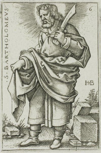 Św. Bartłomiej, tablica 6 z Dwunastu Apostołów autorstwa Hans Sebald Beham