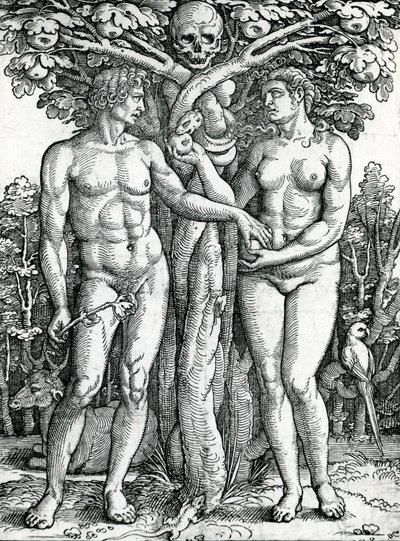 Upadek Adama i Ewy, ok. 1525-27 (drzewryt) autorstwa Hans Sebald Beham