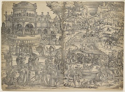 Święto Heroda (drzewryt drukowany z dwóch bloków) autorstwa Hans Sebald Beham