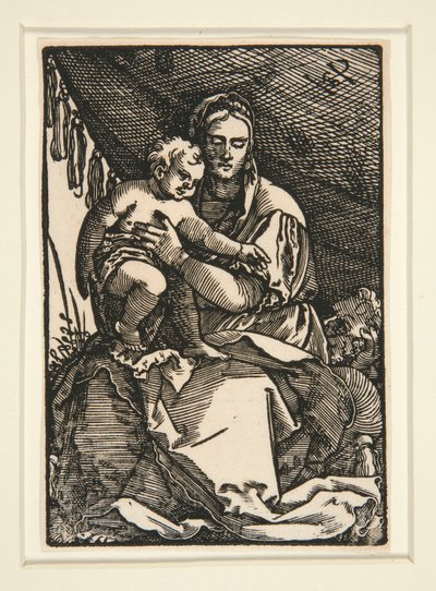 Święta Rodzina pod Baldachimem autorstwa Hans Sebald Beham