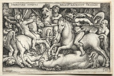 Prace Herkulesa: Herkules podbija Troję, 1545. autorstwa Hans Sebald Beham