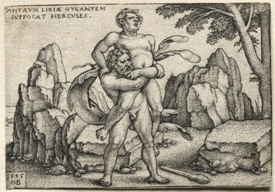 Herkules miażdżący Anteusza autorstwa Hans Sebald Beham