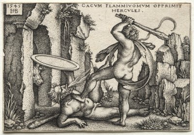 Herkules zabijający olbrzyma Kakusa autorstwa Hans Sebald Beham