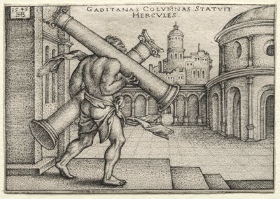 Dzieła Herkulesa: Herkules i kolumny Gades autorstwa Hans Sebald Beham