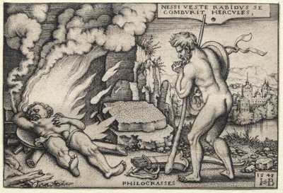 Prace Herkulesa: Herkules na swoim stosie autorstwa Hans Sebald Beham