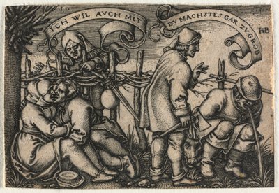 Wesele chłopskie czyli dwanaście miesięcy: nr 10, 1546. autorstwa Hans Sebald Beham