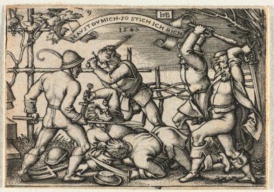 Wesele chłopskie czyli dwanaście miesięcy: nr 9 autorstwa Hans Sebald Beham