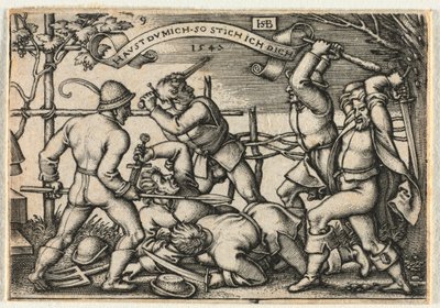 Wesele chłopskie czyli dwanaście miesięcy: nr 9, 1547. autorstwa Hans Sebald Beham