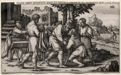 Syn marnotrawny: Powrót syna marnotrawnego. autorstwa Hans Sebald Beham