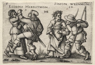 Wesele na wsi: Egidius Herbstmon / Simon Weimon autorstwa Hans Sebald Beham