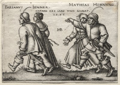 Wesele na wsi: Fabianus Jenner / Mathias Hornung autorstwa Hans Sebald Beham