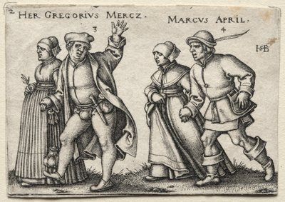 Wiejskie wesele: Jej Gregorius Mercz / Marcus April autorstwa Hans Sebald Beham