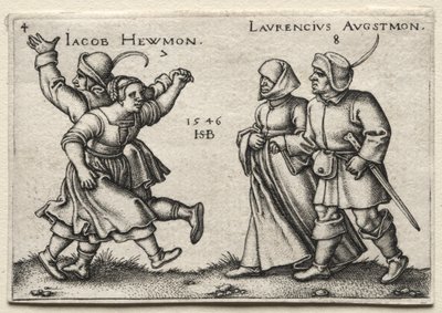 Wesele na wsi: Jacob Hewmon / Lawrencius Augstmon autorstwa Hans Sebald Beham