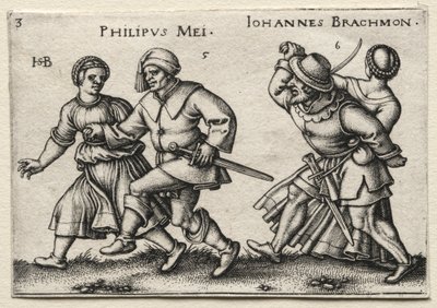Wesele wiejskie: Philipus Mei Johannes Brachmon, 1546. autorstwa Hans Sebald Beham