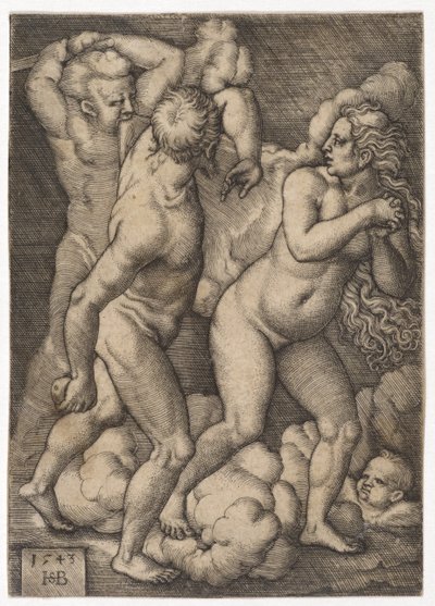 Wypędzenie z raju, 1543 autorstwa Hans Sebald Beham