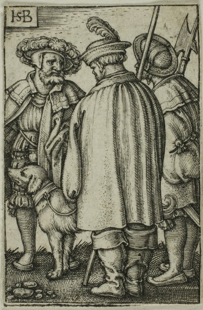 Trzech żołnierzy i pies autorstwa Hans Sebald Beham