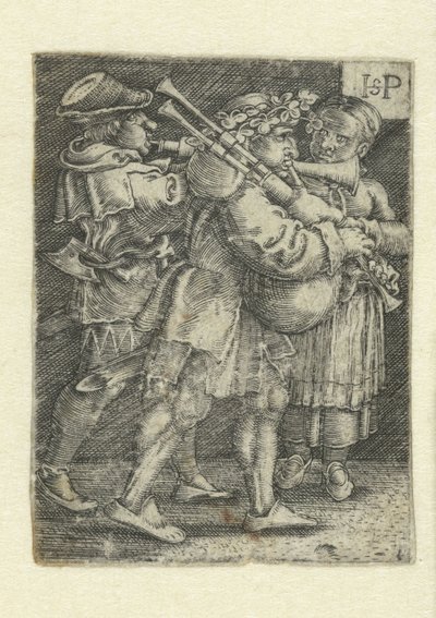 Dwóch muzyków i dziewczyna autorstwa Hans Sebald Beham