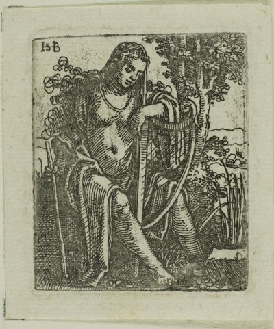 Kobieta z harfą autorstwa Hans Sebald Beham
