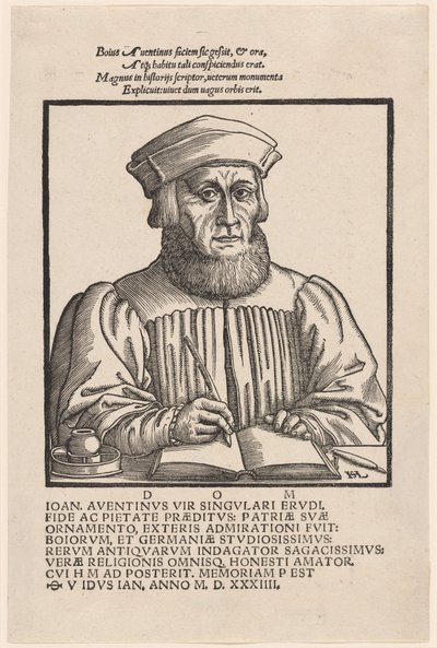 Johann Aventinus Johann Turmair, 1554. autorstwa Hans Sebald Lautensack