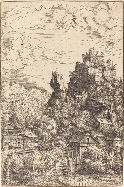 Krajobraz z zamkiem, 1553. autorstwa Hans Sebald Lautensack