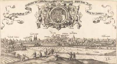 Widok Norymbergi od wschodu [część środkowa], 1552. autorstwa Hans Sebald Lautensack