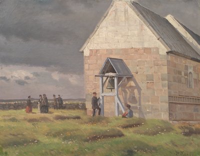 Burza warzyjąca się za kościołem Nørre Vium, Jutlandia autorstwa Hans Smidth